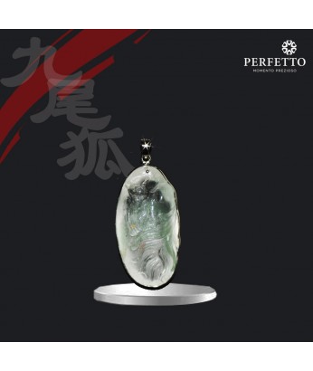 Green Phantom Quartz Nine Tailed Fox Pendant